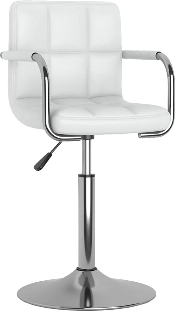 vidaXL Scaun de bar, alb, piele ecologică