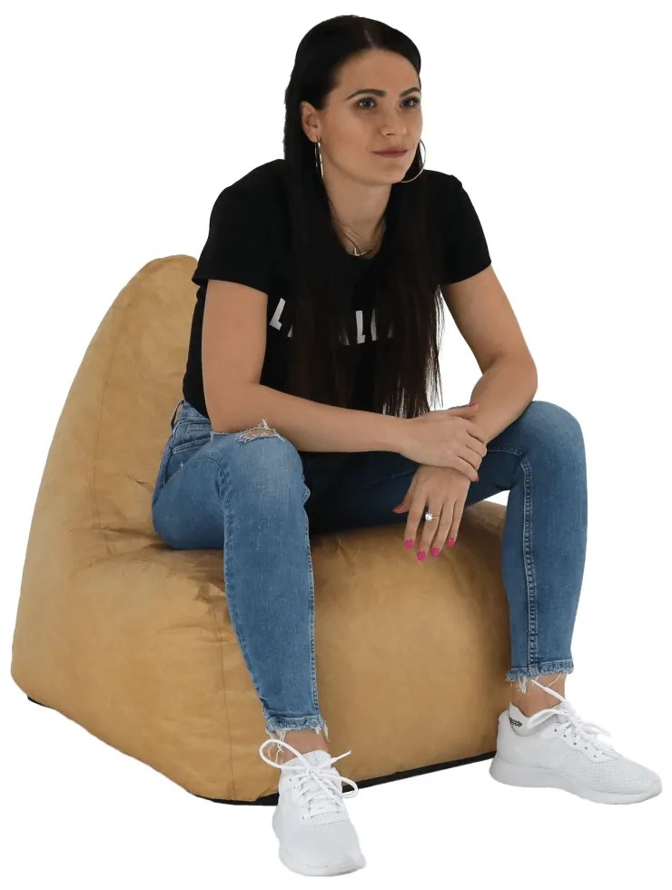Fotoliu tip sac, material textil bej, RIMINO TIPUL 1