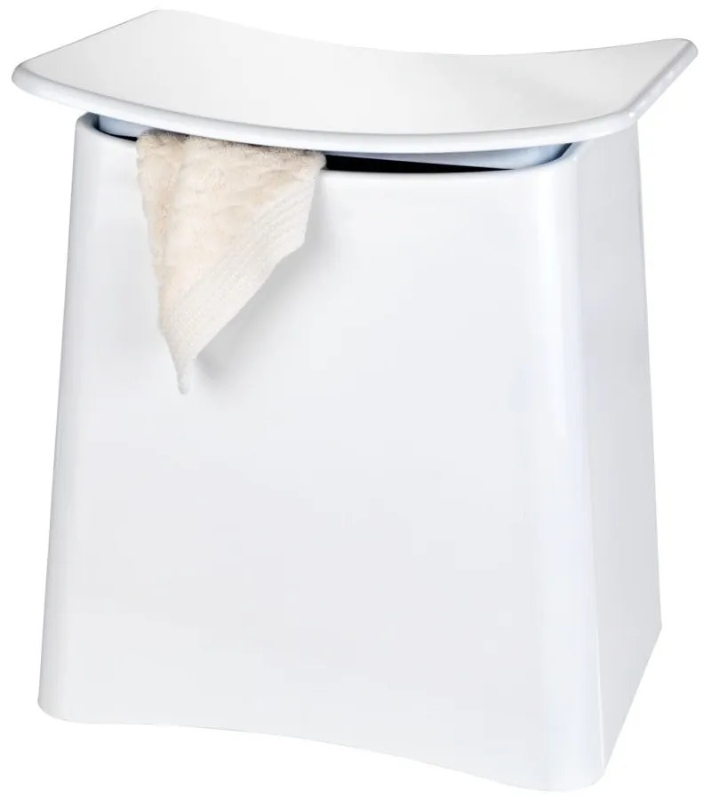 Taburet cu spațiu de depozitare Wenko Wing, 33 l, alb
