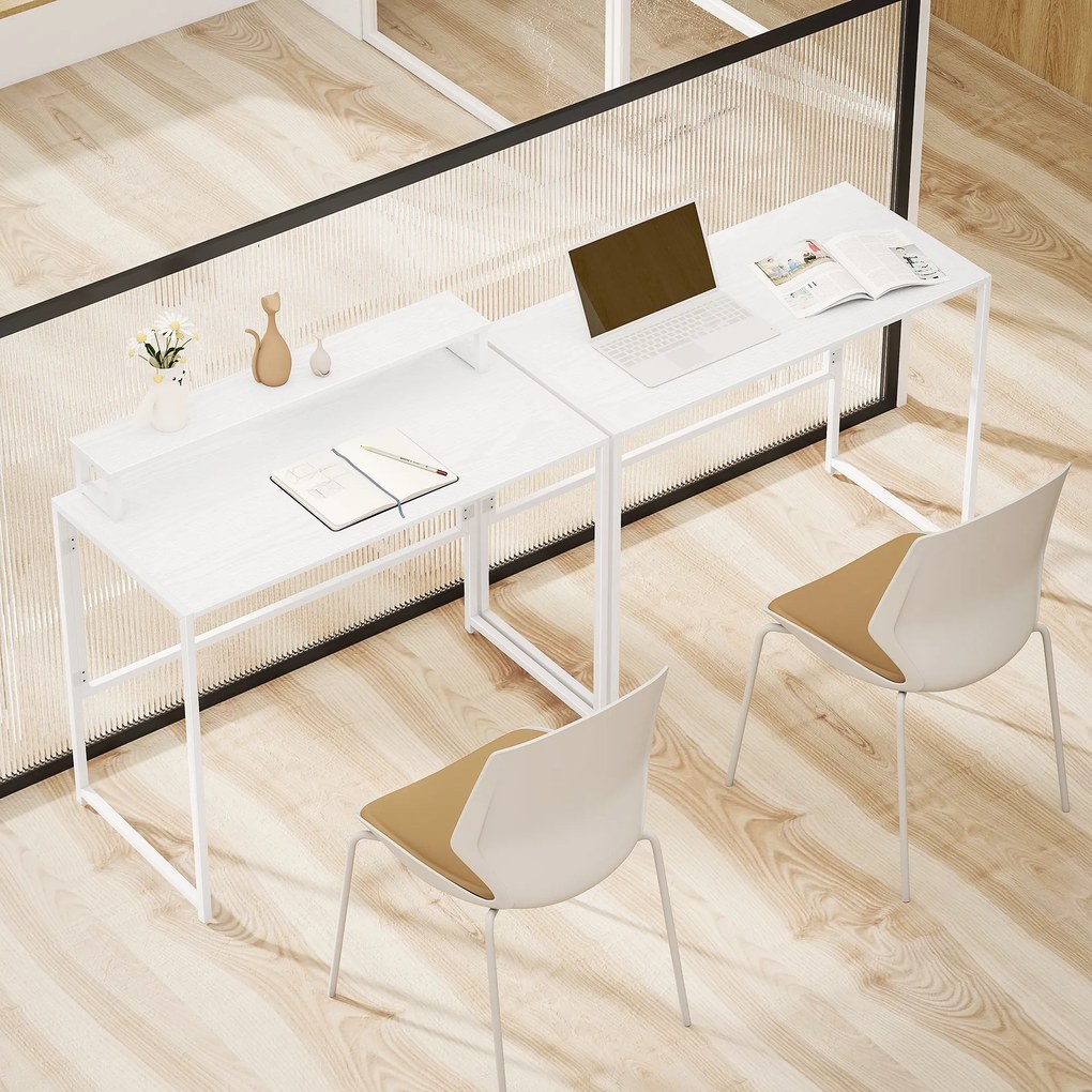 HOMCOM Birou pliabil Masă pentru calculator cu suport pentru monitor pentru cameră de lucru 100 x 48 x 87,5 cm | Aosom Romania