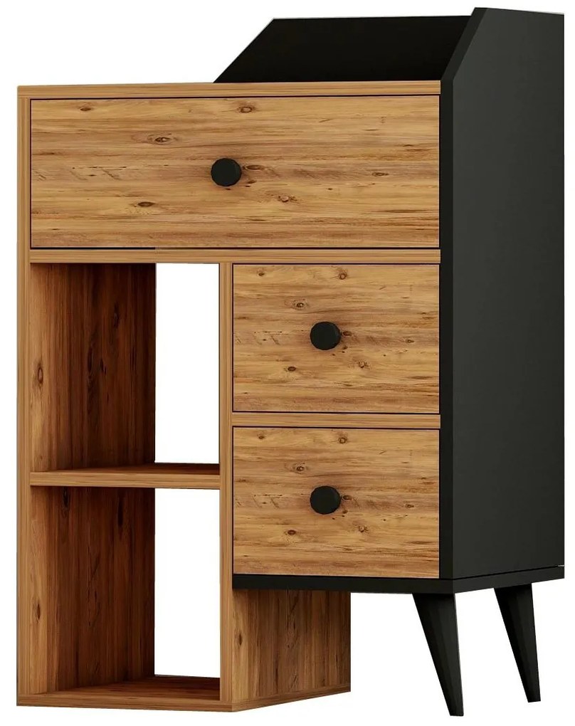 Comodă Dekube 3 (pin atlantic + negru) . 1093720