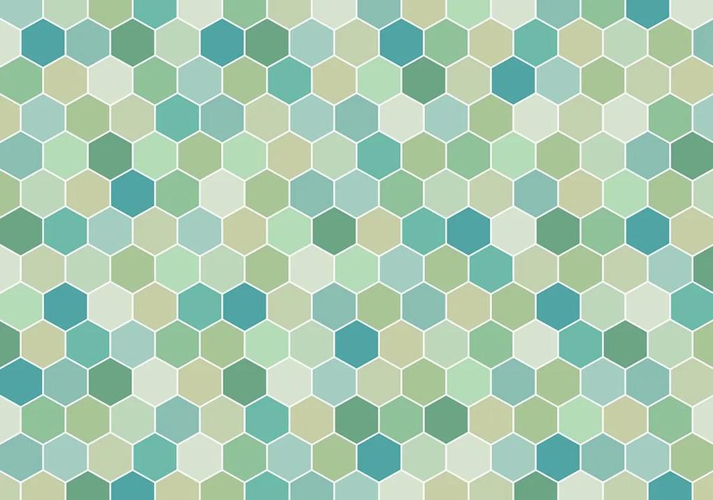 Fototapet - Mozaic celadon - pastel (152,5x104 cm), în 8 de alte dimensiuni noi