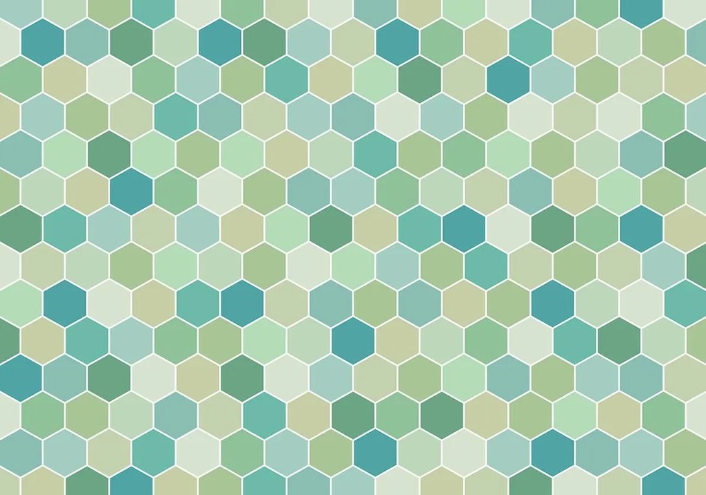 Fototapet - Mozaic celadon - pastel (254x184 cm), în 8 de alte dimensiuni noi