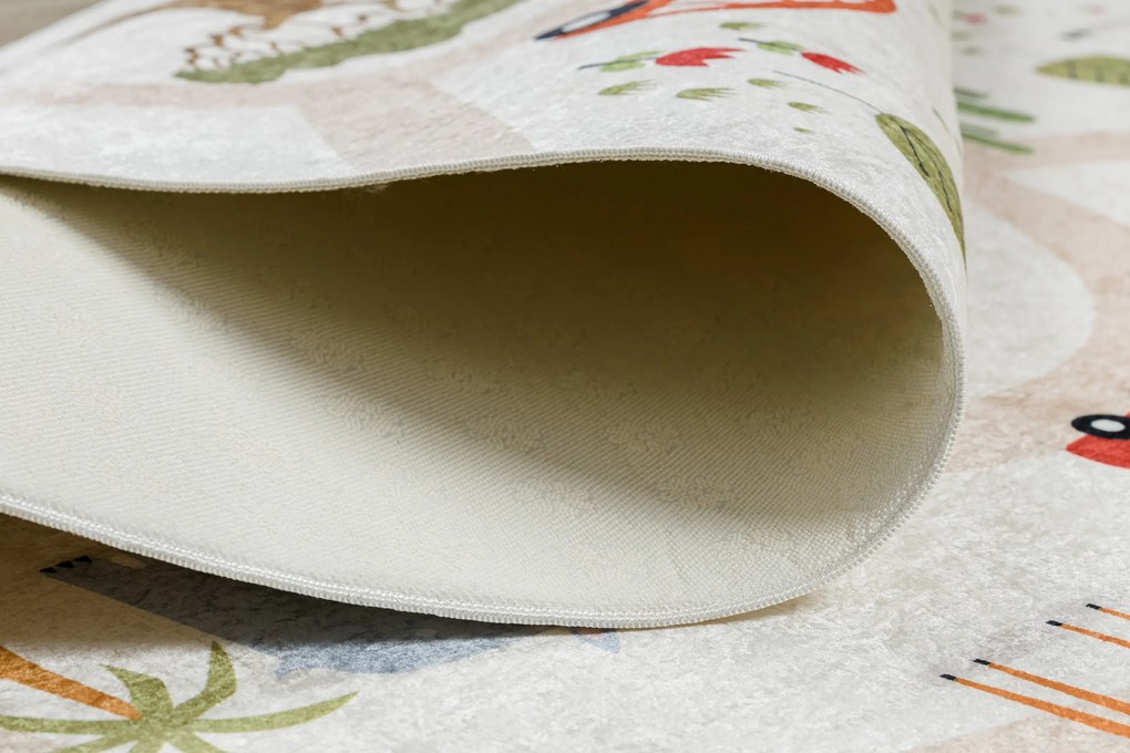 BAMBINO 1165 covor lavabil Grădină zoologică pentru copii anti-alunecare bej - SECUNDAR-COTATI PRODUSUL