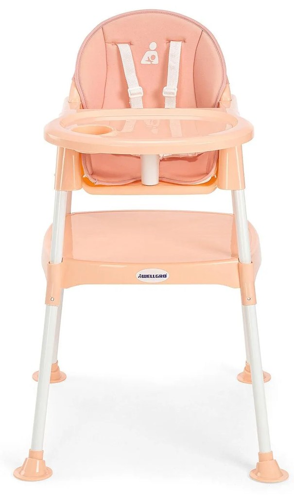 Scaun de Masa pentru Bebelusi, 3 in 1, Transformabil in Scaunel si Masuta, Centura de Siguranta in 5 Puncte 55x86x55 cm