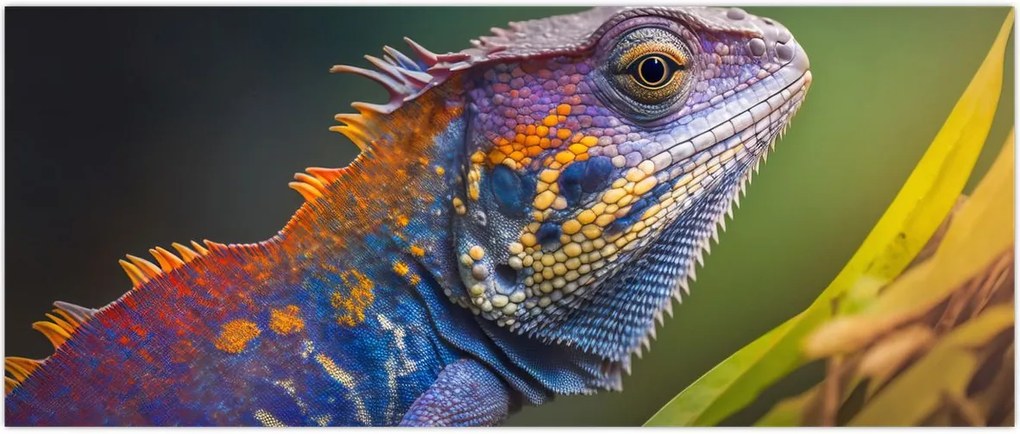 Tablou - Iguana colorată (120x50 cm)