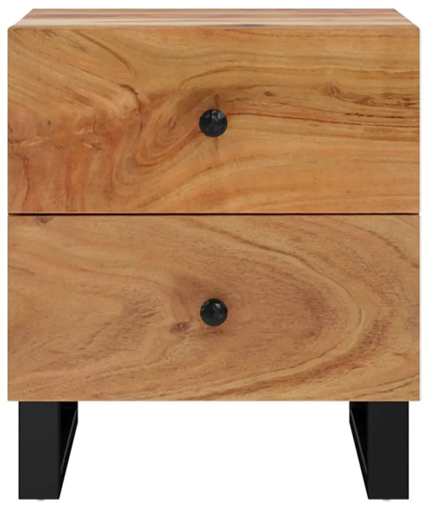 Noptiere, 2 buc., 40x33x46 cm, lemn masiv de acacia 2, lemn masiv de acacia