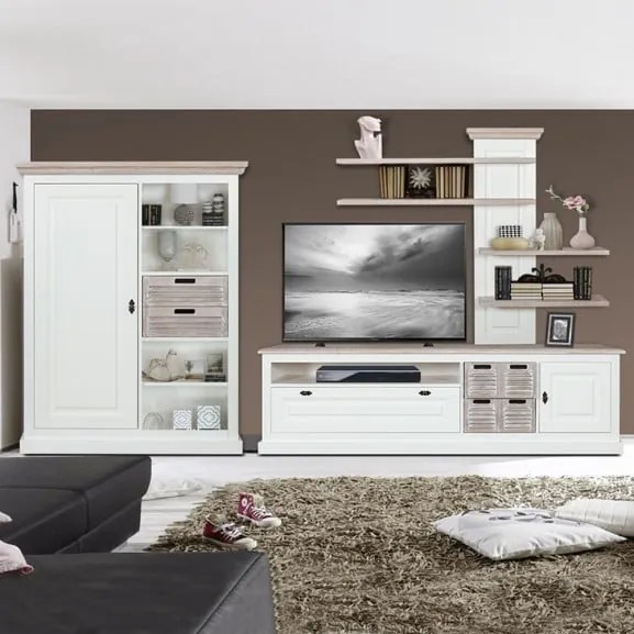 Set Living Cortina Alb Si Miere, 320 Cm