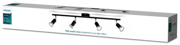 Spot LIMBALI 4xGU10/50W/230V negru Philips