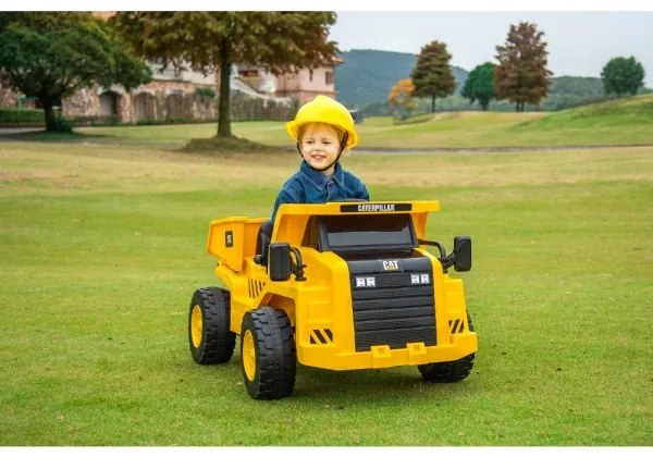 Mașinuță electrică încărcător CAT 60W/4500 mAh galben/negru