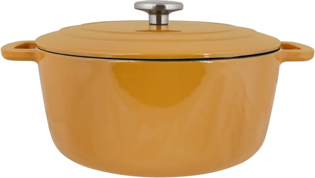Oală fontă emailată cu capac 28 cm Auriu Fontestic Cosy &amp; Trendy 3311528