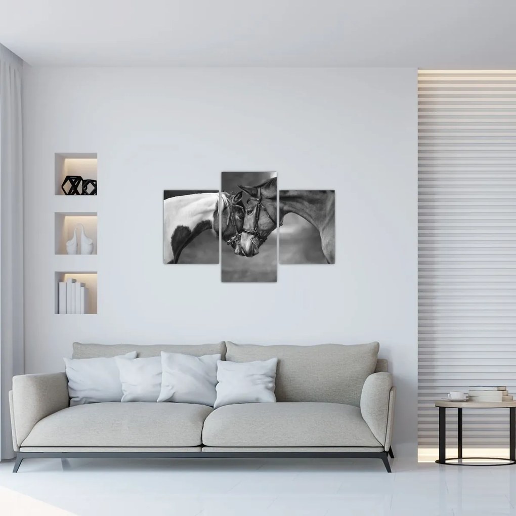 Tablou - Cai îndrăgostiți,alb-negru (90x60 cm)