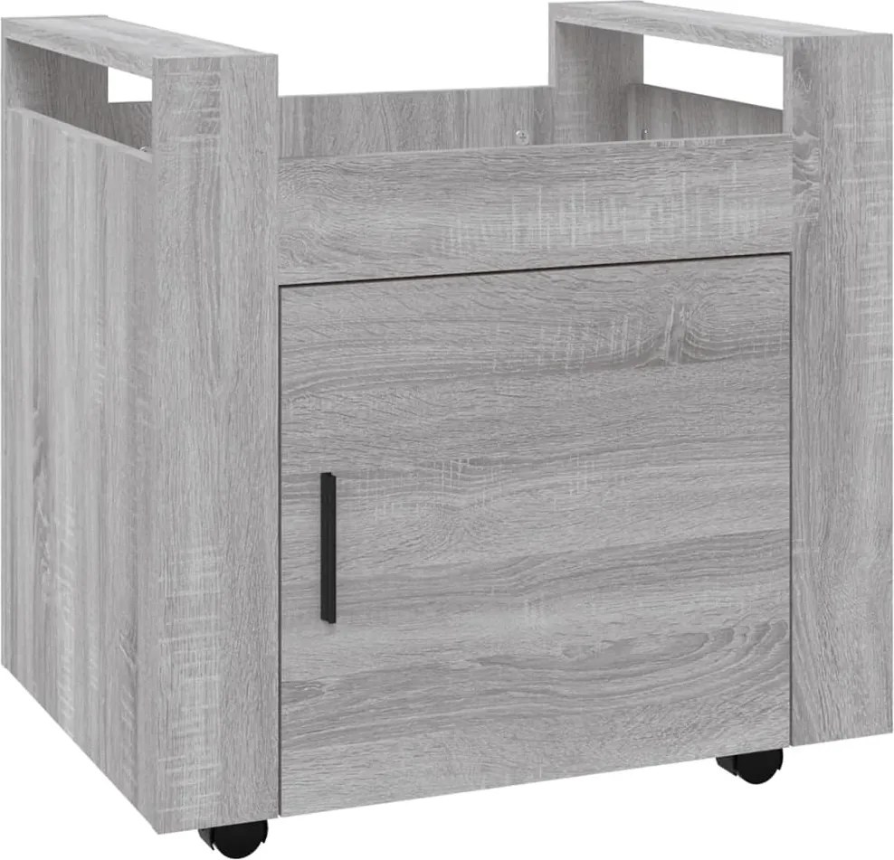 vidaXL Cărucior de birou, gri sonoma, 60x45x60 cm, lemn prelucrat