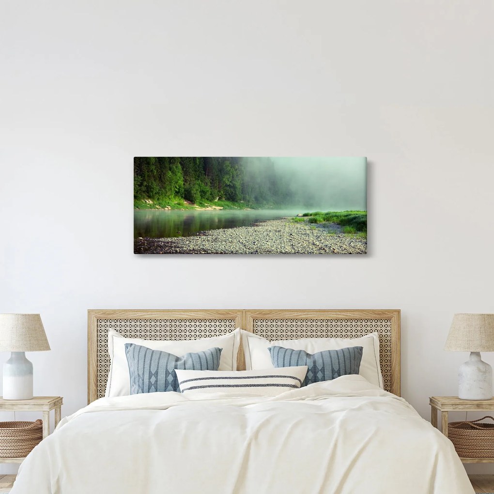 Tablou - Râu lângă pădure (120x50 cm)