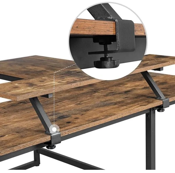 Birou de colț SOLEA maro/negru