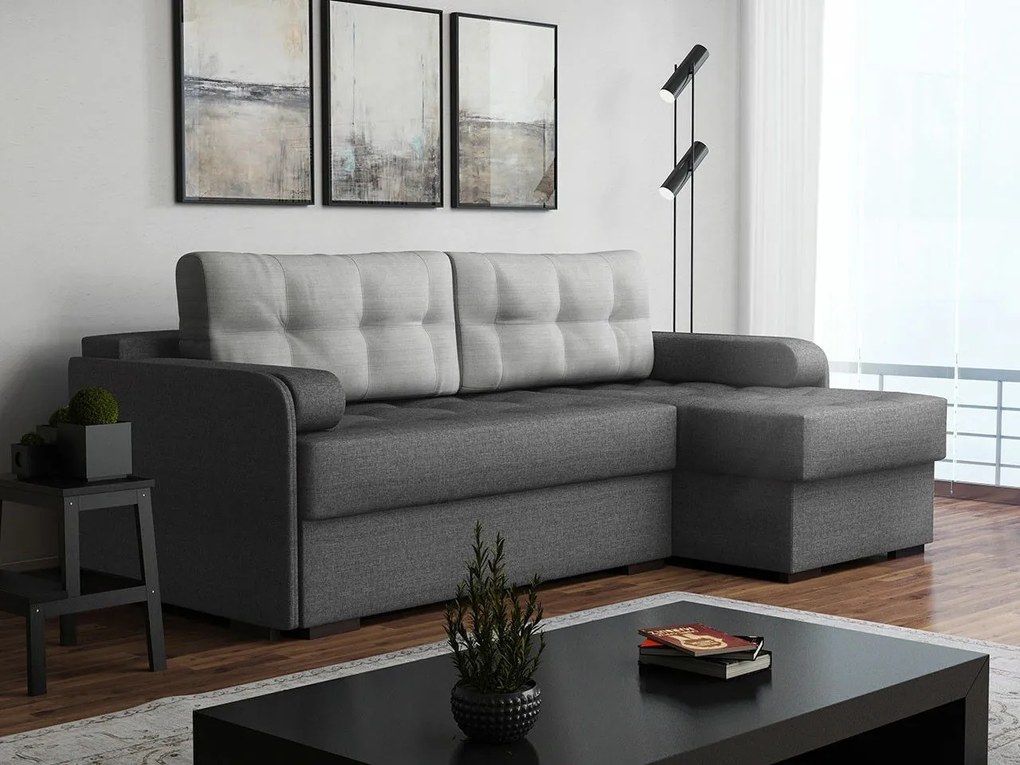 Colțar Carlsbad 118 Cutie de pat, 210x145x90cm, 126 kg, Picioare: Lemn