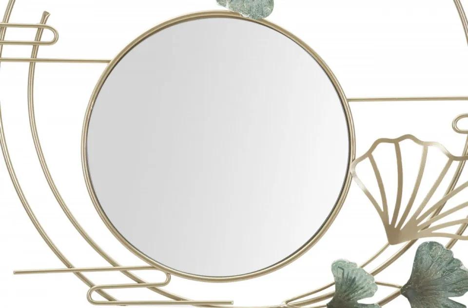 Oglinda decorativa aurie cu rama din metal, 80x73,5x3 cm, Verdeery Mauro Ferretti