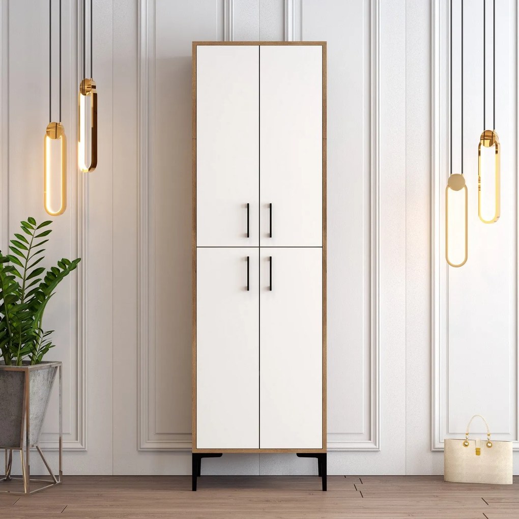 Comodă pentru pantofi Berlin A - Walnut, White