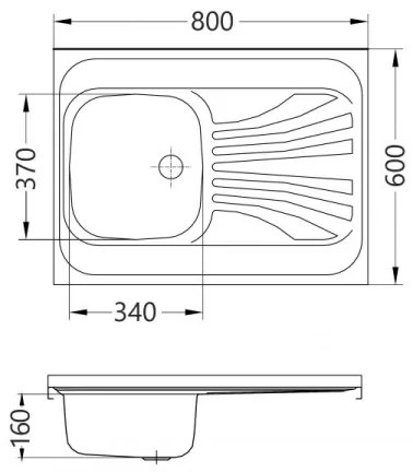 Chiuvetă de bucătărie ALVEUS 1095618 CLASSIC 80x60 cm crom