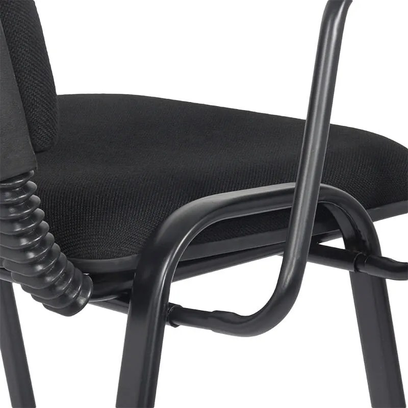 Scaun conferință negru HRC 606 cu măsuță rabatabilă și cadru metalic