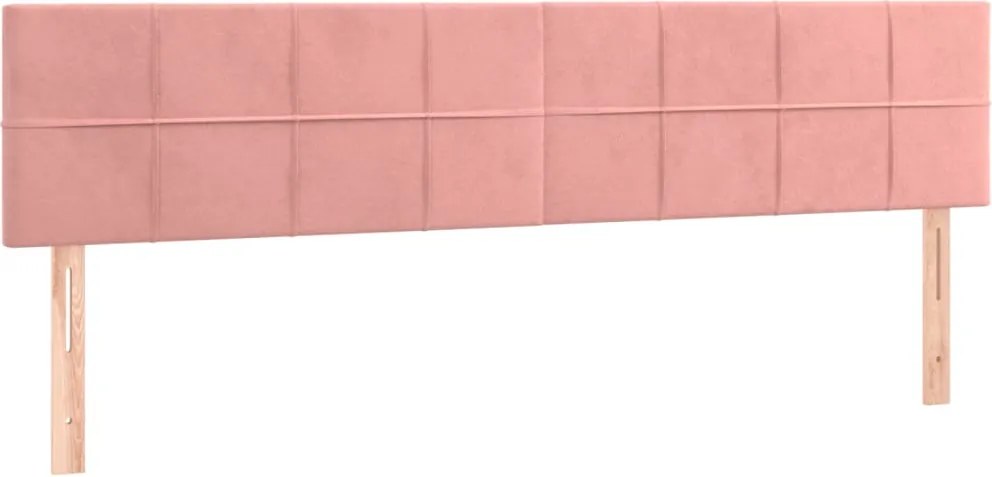 vidaXL Tăblii de pat, roz, 200x5x78/88 cm, catifea