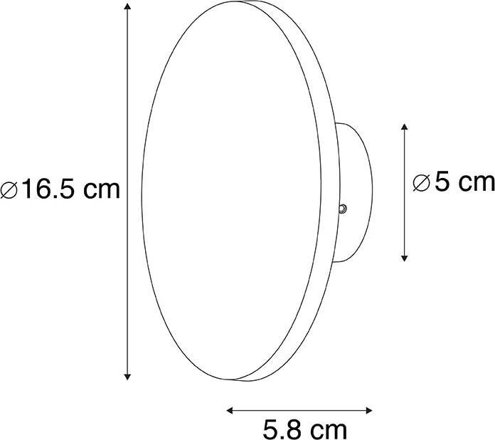 Aplică de perete de design gri 16,5 cm cu LED - Skyf