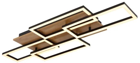 Globo 67359-40 JEFFRY Lampă LED de tavan dimabilă 40W/230V 32,5x87,5 cm maro/negru + telecomandă