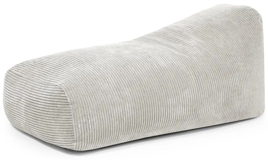 Fotoliu bean bag crem cu tapițerie din catifea reiată Snug 130 – SLOWDOWN