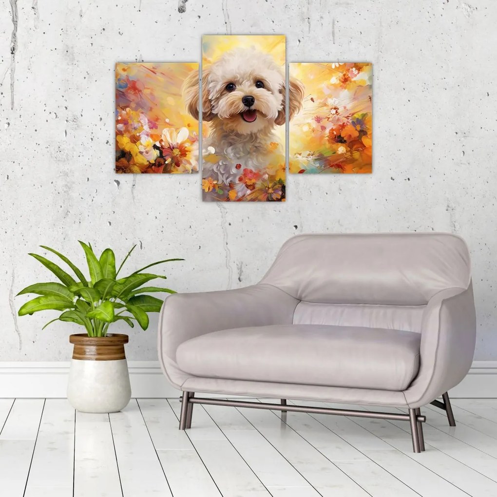 Tablou - Câine fericit (90x60 cm)