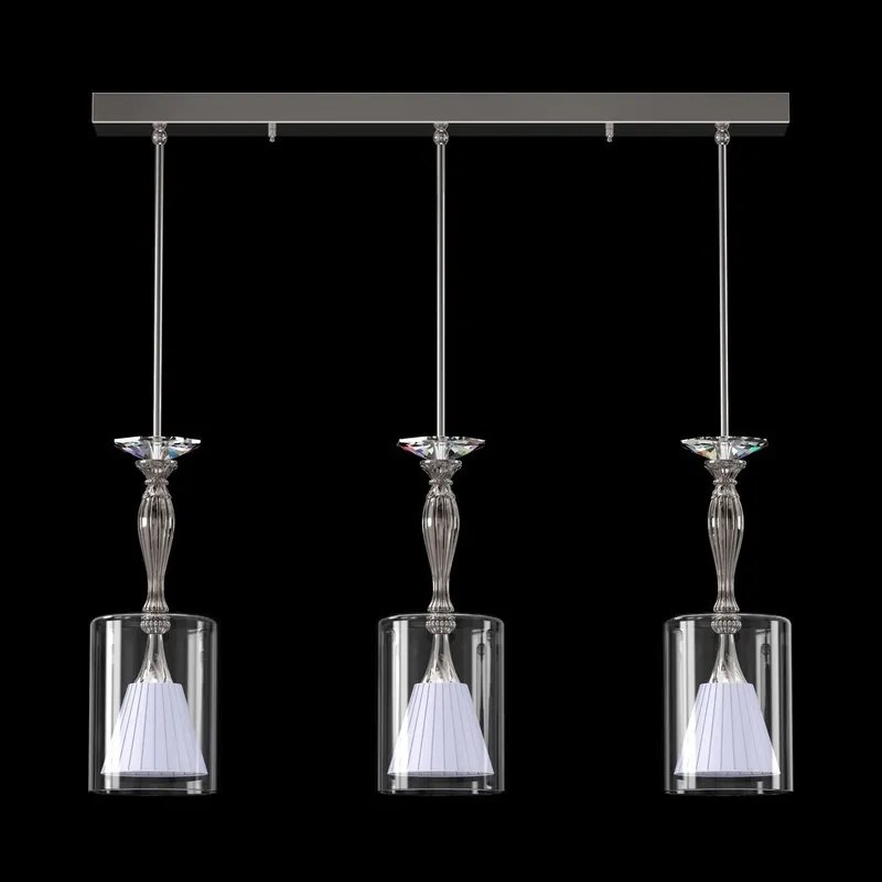 Lustra cu 3 pendule moderna design LUX ANOMALY 03-CH, nickel