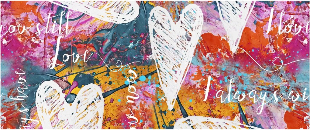 Tablou - Inima pe un fundal abstract (120x50 cm)