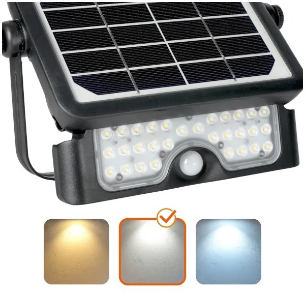 Proiector LED solar cu senzor LED/5W/3,7V 4000K IP65 3000 mAh