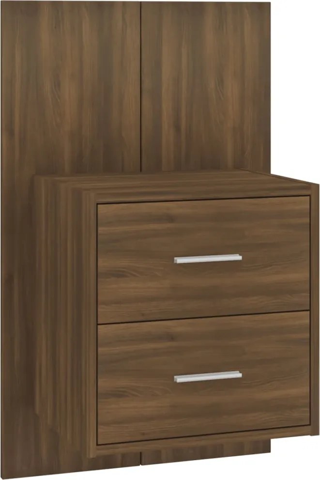 vidaXL Noptieră de perete, stejar maro