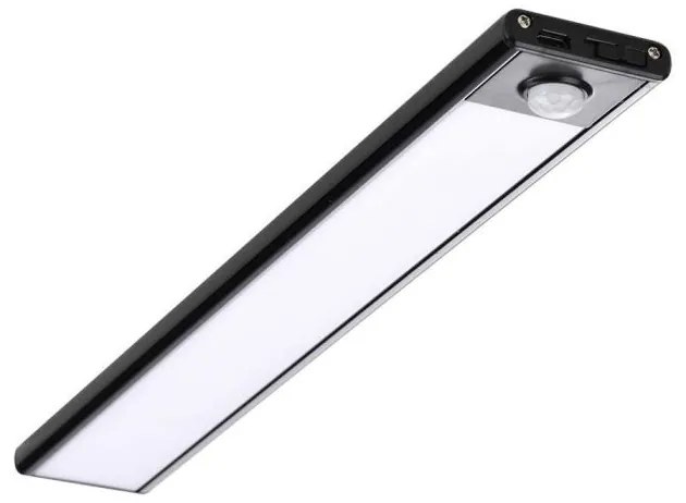 Corp led pentru dulap cu senzor de miscare si acumulator, 2.5 W, lumina neutra(4000K), 260 lm, IP20, negru, V-TAC