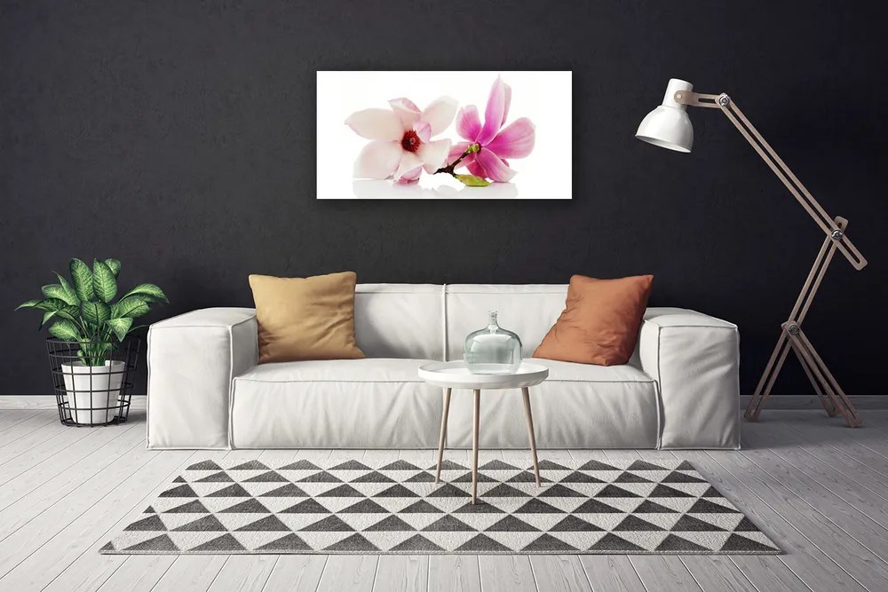 Tablou pe panza canvas Flori Floral Roz Alb