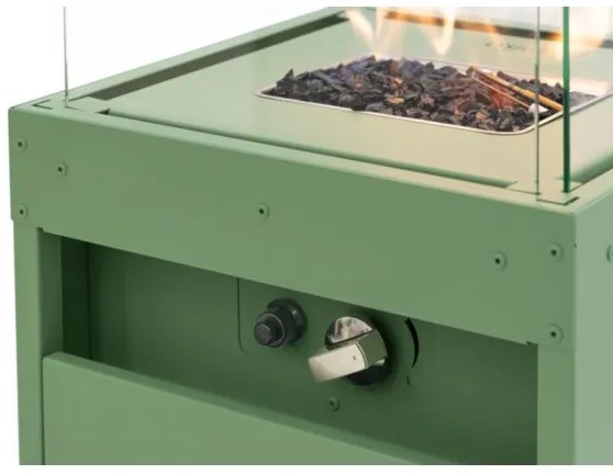 Șemineu de exterior pe gaz Planika Faro GAS 142x36 cm 8kW verde + capac de protecție