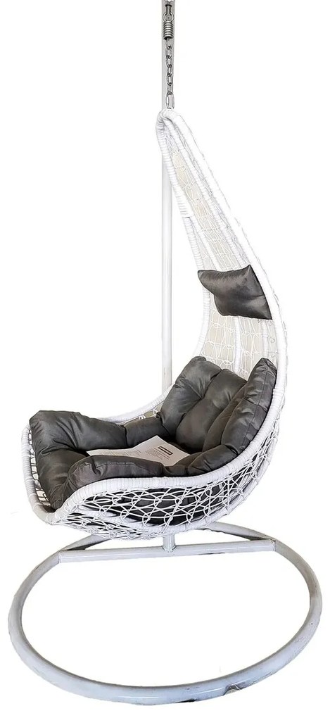 Leagan/balansoar gradina Gandia, Heinner, 80x102x124/195 cm, alb/gri