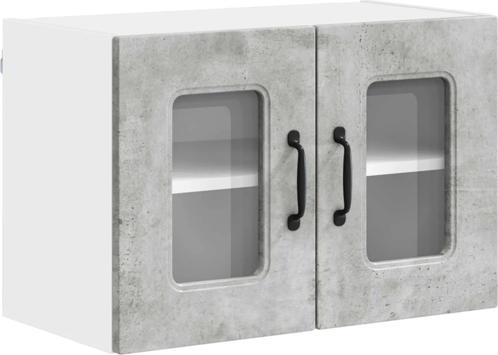 vidaXL Dulap de bucătărie Kalmar Gri din beton 60 x 31 x 40 cm