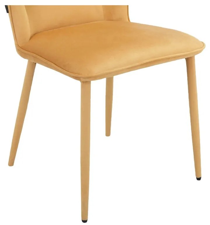 Scaune de dining galbene 2 buc. din catifea Wilma – Støraa