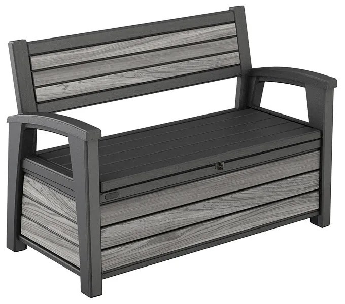 Bancă de grădină/depozitare din plastic Decocoat, 227 L, gri furtună