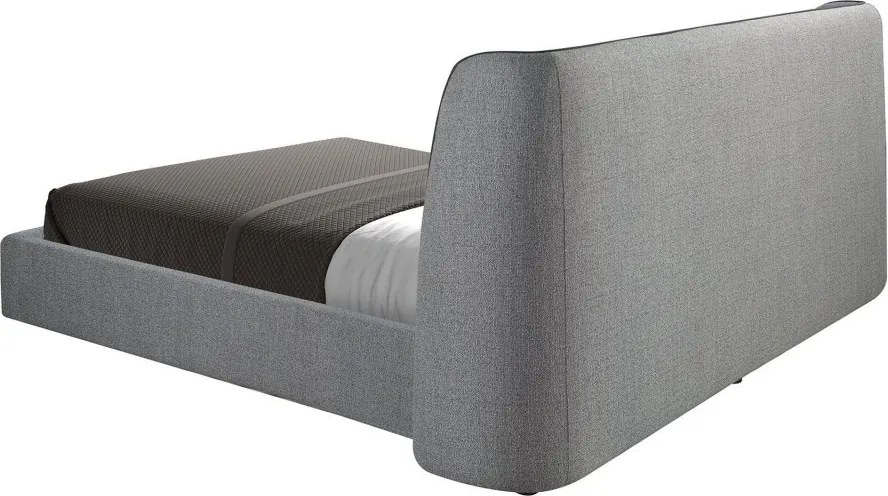 Pat dublu tapitat design LUX Dark grey, 180x200cm