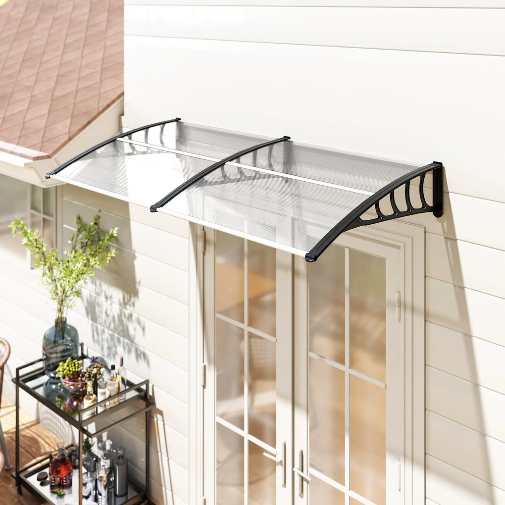 Outsunny Copertina moderna din PP, 200x96x27 cm, negru | Aosom Romania