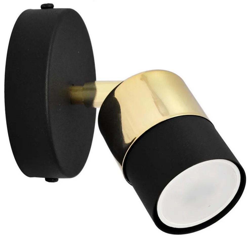 Spot LED de perete TUBSSON 1xGU10/6,5W/230V negru/auriu
