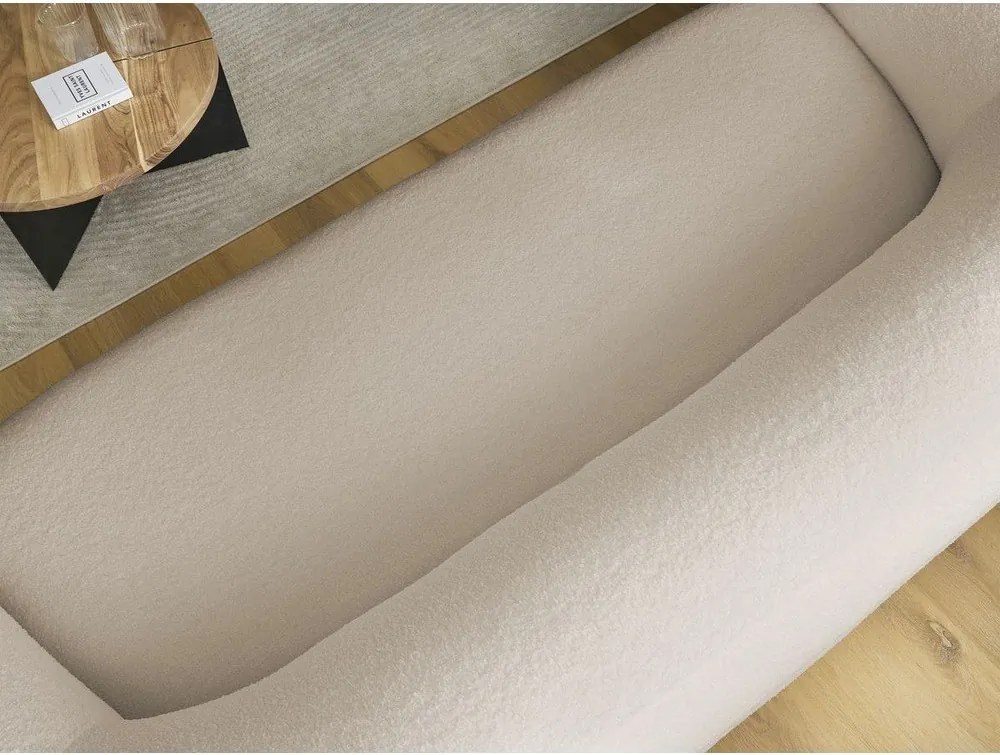 Canapea bej cu tapițerie din țesătură bouclé 193 cm Elina – Bobochic Paris