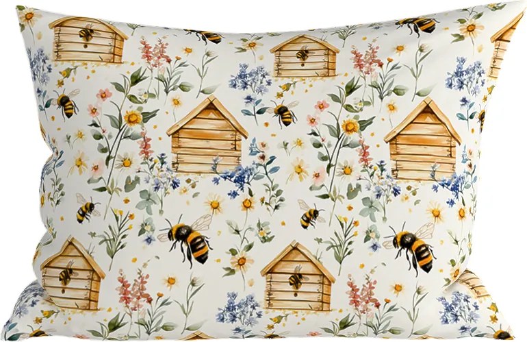 Fata de perna din bumbac WOODEN HOUSES POLY 50x70 cm, colorat