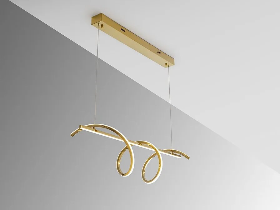 Lustra LED suspendata design modern Asure auriu