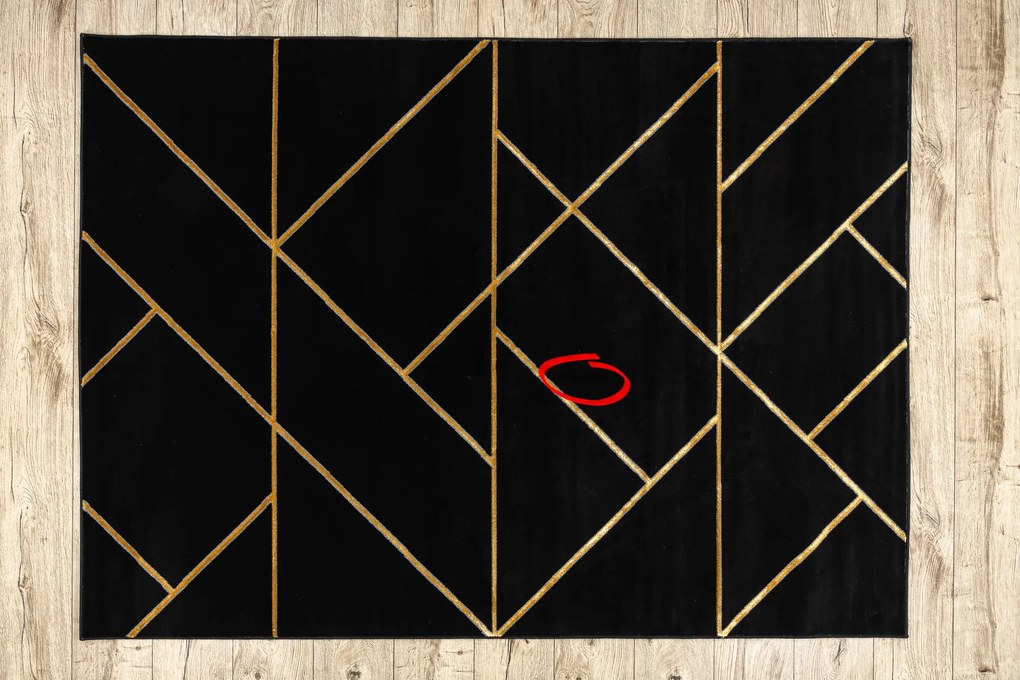 Exclusiv EMERALD covor 1012 glamour, stilat, geometric negru / aur - SECUNDAR-COTATI PRODUSUL