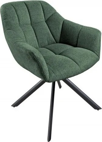 Set 2 scaune pivotante Papillon, tesatura structurala verde inchis