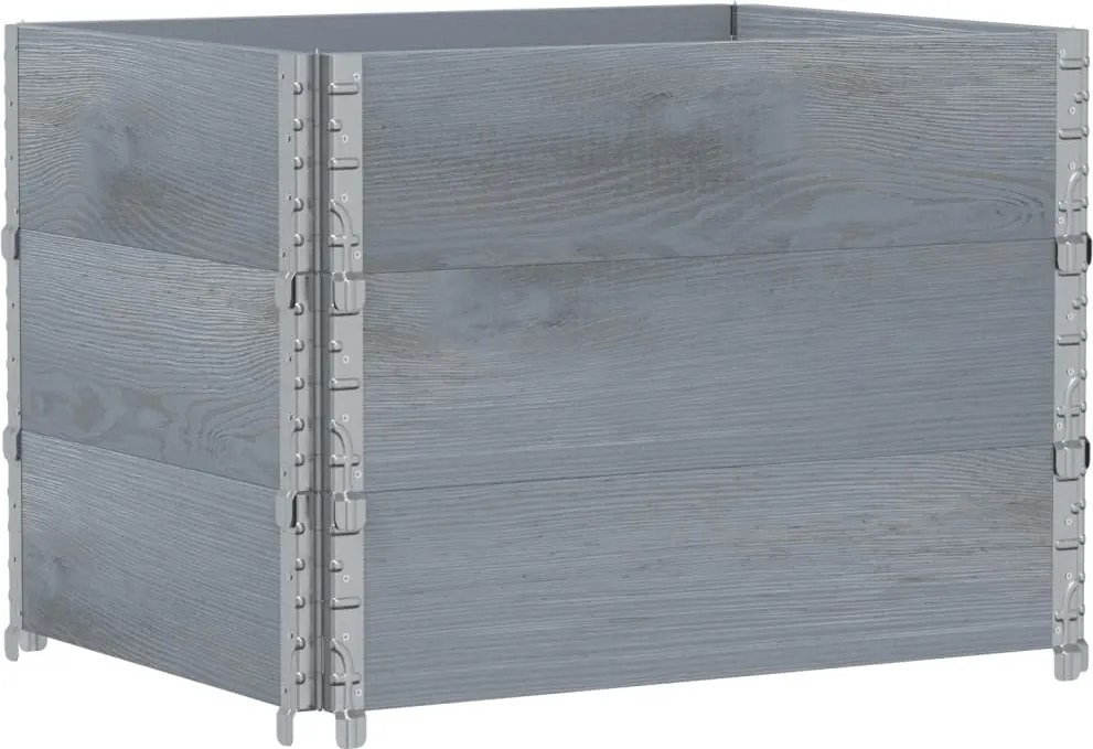 vidaXL Jardinieră de grădină, gri, 80x60 cm, lemn masiv pin