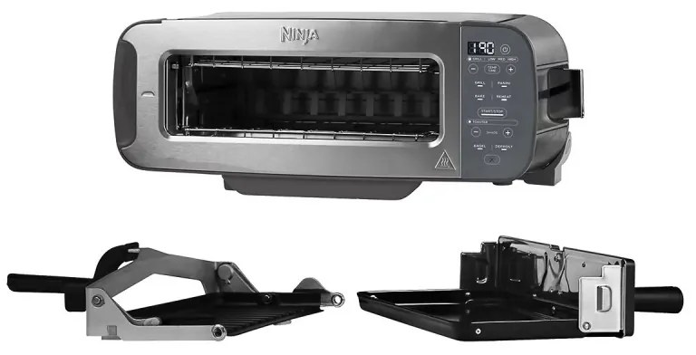 Prajitor paine 3in1 Ninja ST202EU, 2400W, 7 programe, Control temperatura, Grill, Dezghetare, Reincalzire, Functionare orizontaa, Argintiu